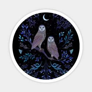 Owls in the Moonlight Magnet